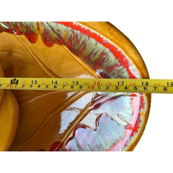 VTG California Pottery Rich Color Woodgrain Large Centerpiece R-133 18 x 10 x 3" - Picture 13 of 16